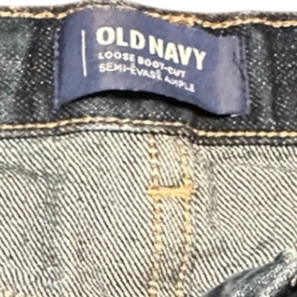 Old Navy Boys 16 Regular‎ Loose Bootcut Jeans Adjustable Waist Dark Wash